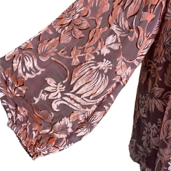 Sundance Floral Velvet Burnout Silk Blend Eloise Top size Medium - Picture 6 of 6